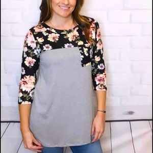 Floral Baseball Tee
